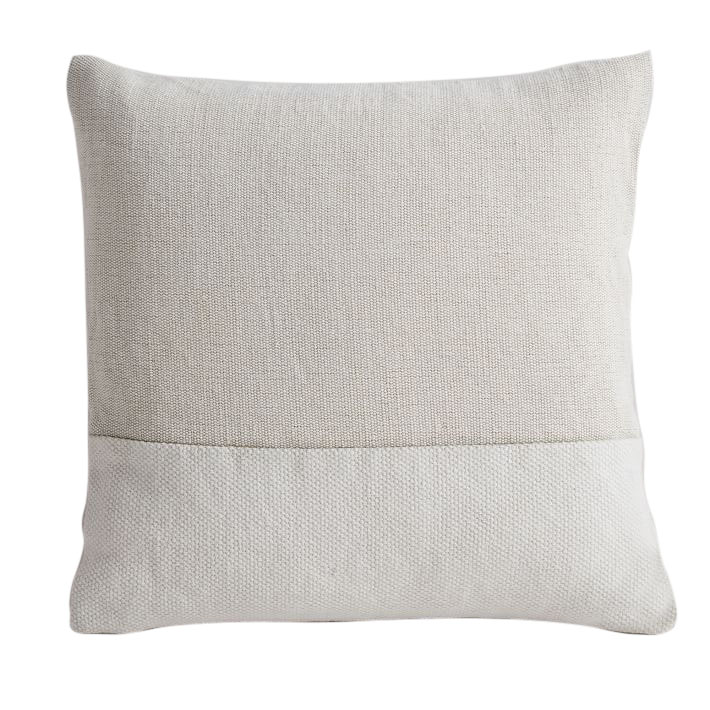 West Elm Cotton Canvas Cushion Cover 18X18 Inch Stone White